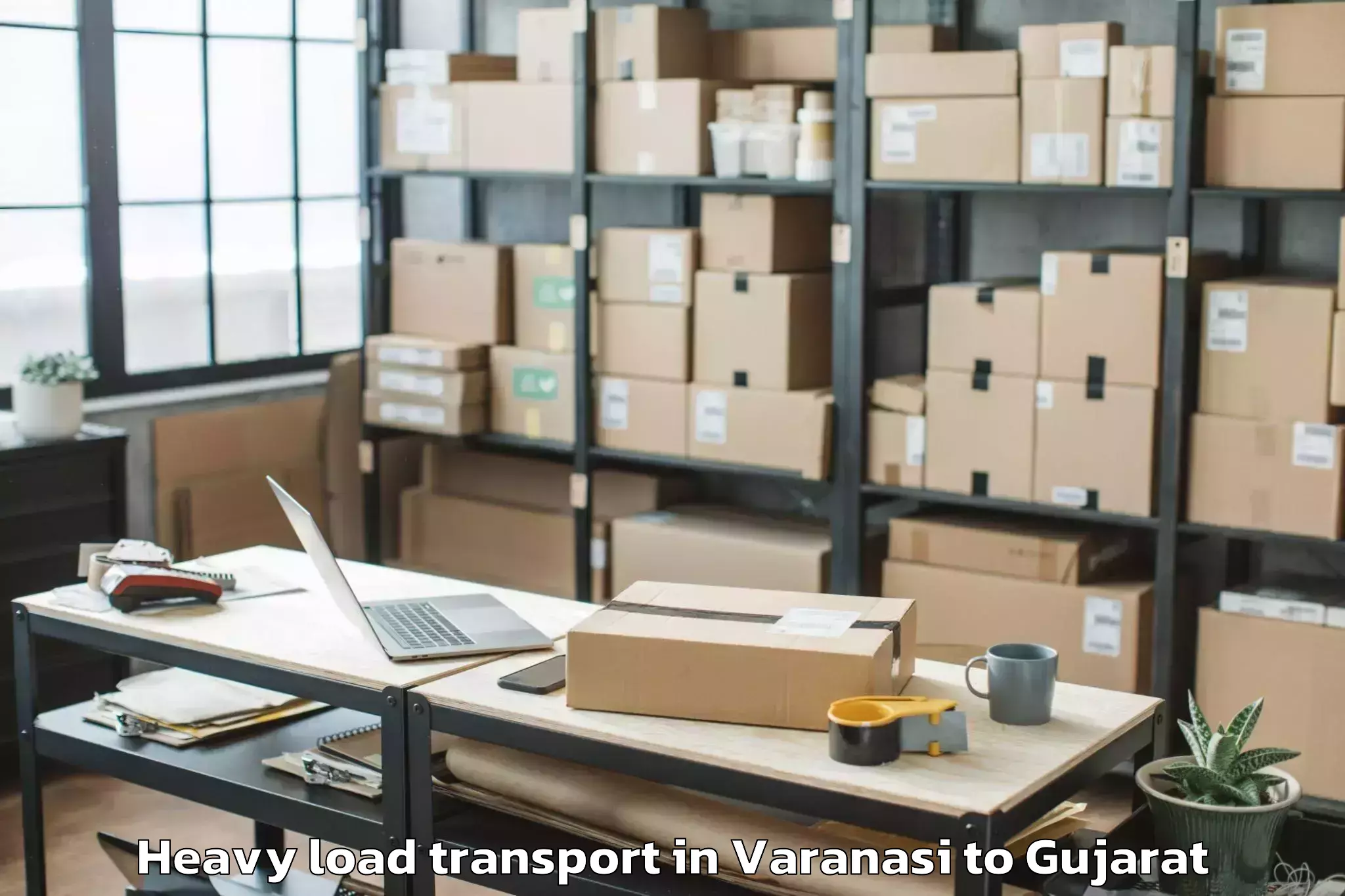 Book Varanasi to Vaghodia Ina Heavy Load Transport Online